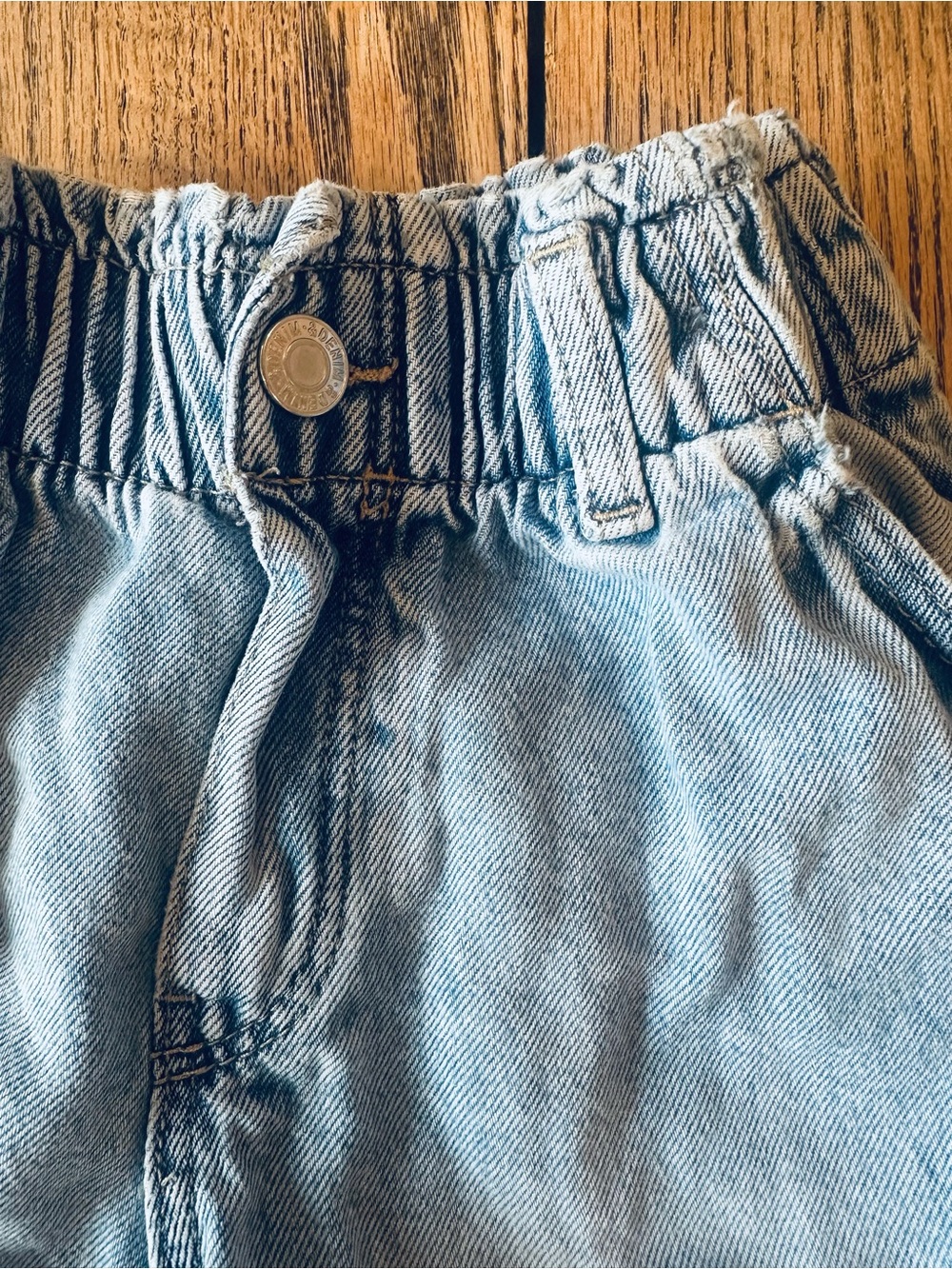 Light Blue Girls Wide Leg Denim Jeans